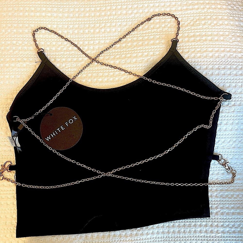 White Fox Boutique Game of Chance Crop NWT